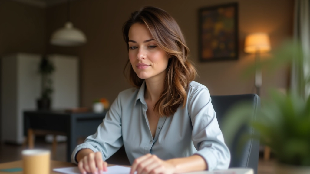 Femme en séance de travail personnel